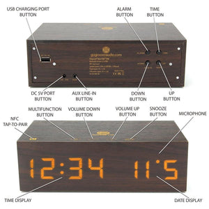 GOgroove GGBSTYM220BDUS Réveil Bluetooth sans fil avec chargeur USB, haut-parleur et micro - Simple Boutique