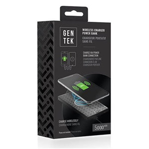 Gentek Batterie et Surface de Recharge Sans-Fil 5000 MAH Noir - Simple Boutique