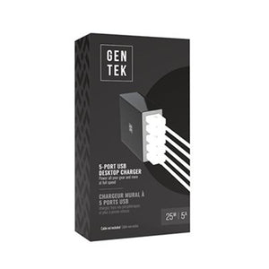 Gentek Chargeur Mural à 5 Ports USB Noir - Simple Boutique