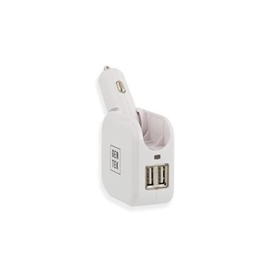 Gentek Chargeur de Voiture 5 dans 1 USB 2.4A avec W Micro Type C MFI Lightning Cable Blanc - Simple Boutique