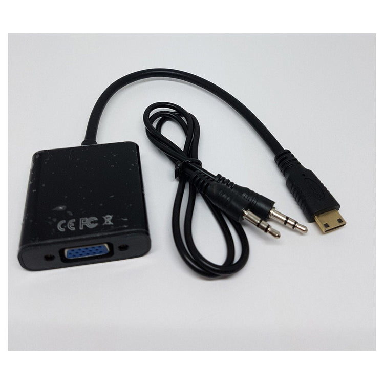 GlobalTone Adaptateur Mini HDMI Mâle à VGA Femelle avec Audio 3.5mm - Simple Boutique