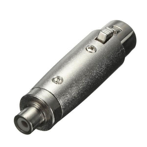 GlobalTone Adaptateur XLR Femelle à RCA Femelle pour Fiche de Microphone à 3 Broches Argent - Simple Boutique