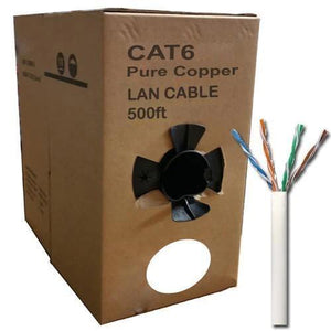 GlobalTone Câble Ethernet Réseau Cat6 RJ-45 24AWG Cuivre Blanc 500 Pieds - Simple Boutique