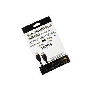GlobalTone - Cable HDMI 2.1, Certifié 8K , Ultra Haut Débit, 48 Gbps, UHD, HDR, 30 AWG, Longeur de 6 Pieds, Noir - Simple Boutique
