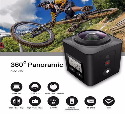 GlobalTone Caméra action sport 360° Wi-Fi HD 1080P 4K Noir - Simple Boutique