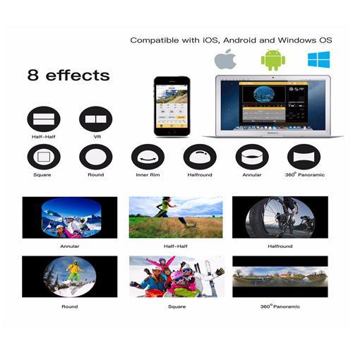 GlobalTone Caméra action sport 360° Wi-Fi HD 1080P 4K Noir - Simple Boutique