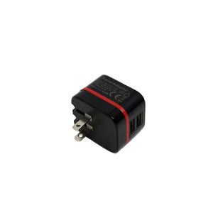 GlobalTone Chargeur mural USB, 2 ports, 5V, 3.4A, Noir et Rouge - Simple Boutique