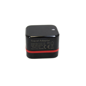 GlobalTone Chargeur mural USB, 2 ports, 5V, 3.4A, Noir et Rouge - Simple Boutique