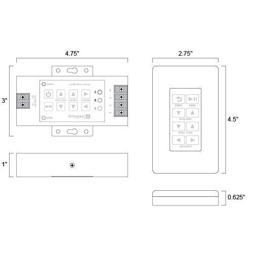 GlobalTone Contrôleurs de DEL mural sans fils RGB (Mode, Vitesse, Luminosité) - Simple Boutique