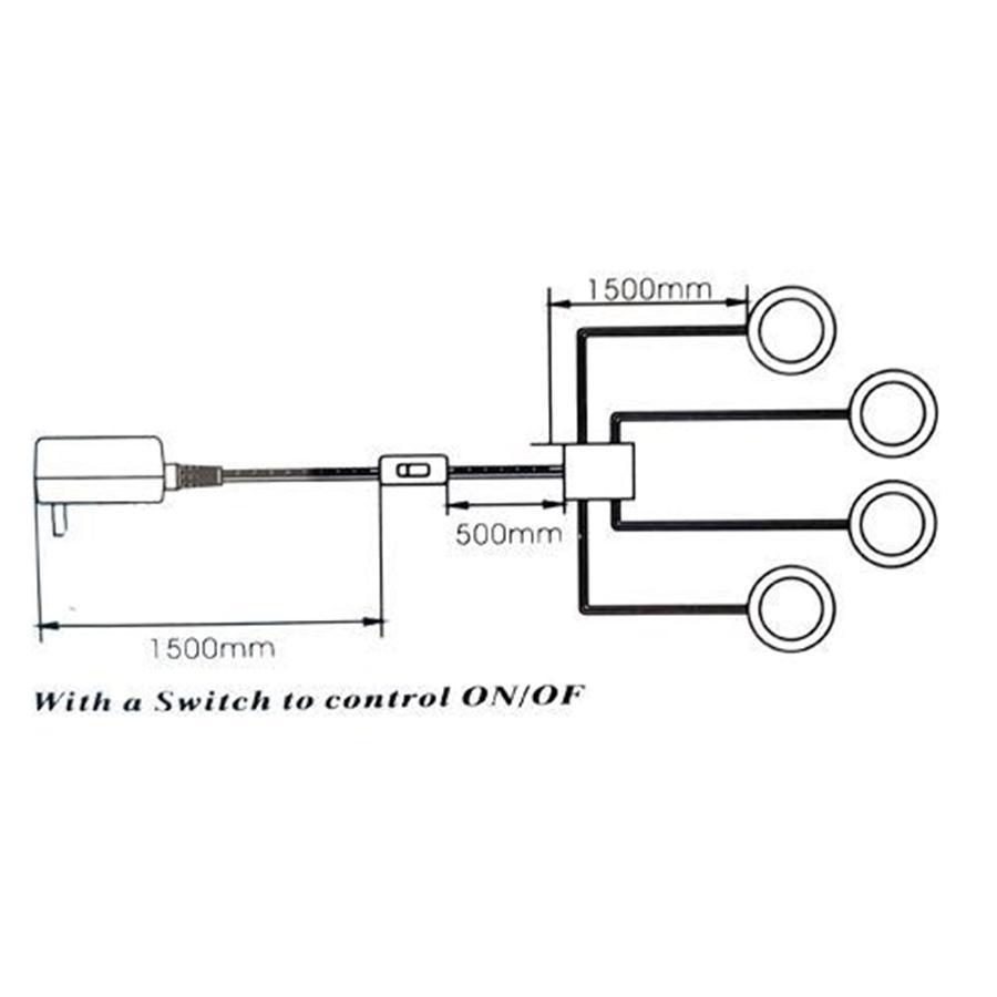 GlobalTone Ensemble Complet De Lumières LED Sous Armoires Blanc Chaud 4 Rondelles 4X 1W - Simple Boutique
