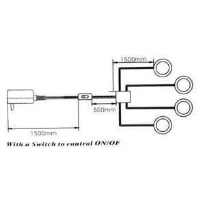 GlobalTone Ensemble Complet De Lumières LED Sous Armoires Blanc Chaud 4 Rondelles 4X 1W - Simple Boutique