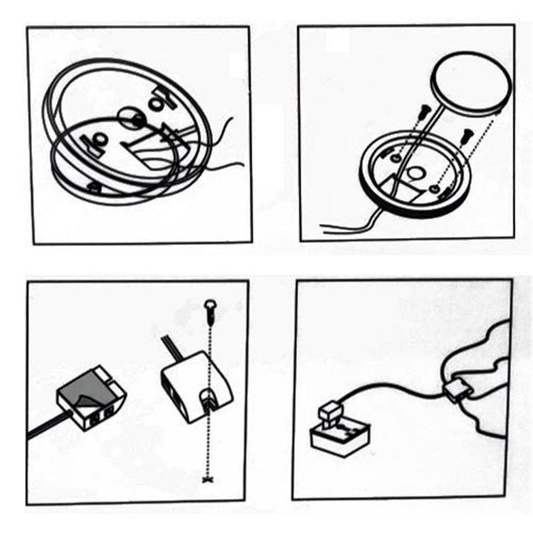 GlobalTone Ensemble Complet De Lumières LED Sous Armoires Blanc Chaud 4 Rondelles 4X 1W - Simple Boutique