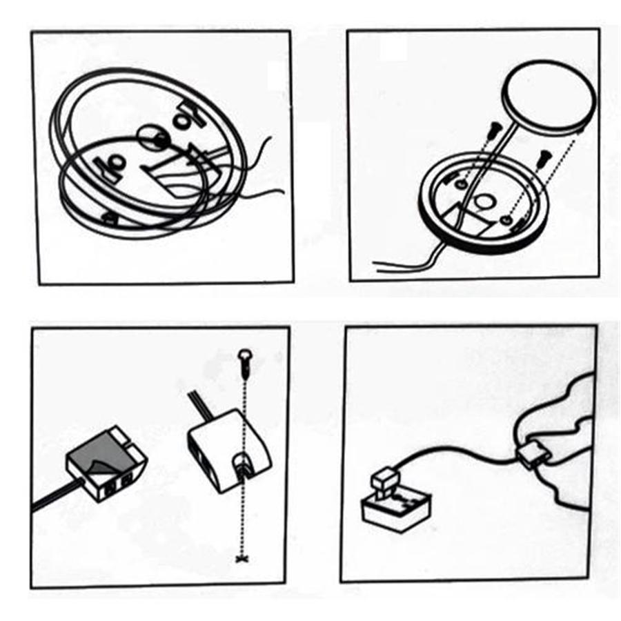 GlobalTone Ensemble Complet De Lumières LED Sous Armoires Blanc Chaud 4 Rondelles 4X 1W - Simple Boutique