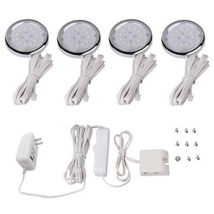GlobalTone Ensemble Complet De Lumières LED Sous Armoires Blanc Chaud 4 Rondelles 4X 1W - Simple Boutique