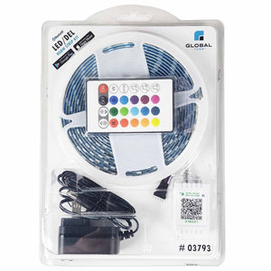 GlobalTone - Ensemble Ruban DEL RGBW, Boitier de Contrôle avec IR et Fonction Bluetooth, 60 DEL par Mètre, Longeur de 5 Mètres - Simple Boutique