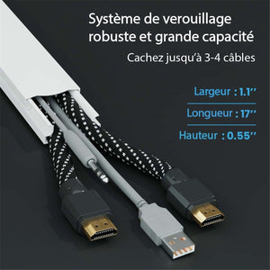 GlobalTone - Ensemble de Cache-fil Mural, Longeur de 150 Pouces, Peinturable, Blanc Brillant - Simple Boutique