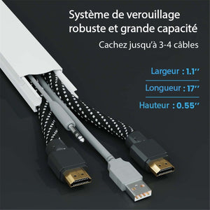 GlobalTone - Ensemble de Cache-fil Mural, Longeur de 150 Pouces, Peinturable, Blanc Mat - Simple Boutique