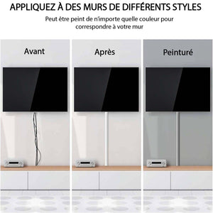 GlobalTone - Ensemble de Cache-fil Mural, Longeur de 150 Pouces, Peinturable, Blanc Mat - Simple Boutique