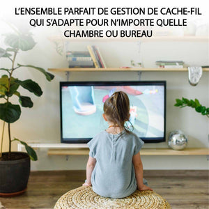GlobalTone - Ensemble de Cache-fil Mural, Longeur de 150 Pouces, Peinturable, Blanc Mat - Simple Boutique
