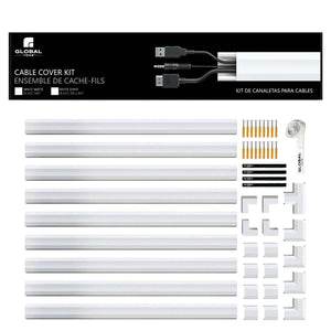 GlobalTone - Ensemble de Cache-fil Mural, Longeur de 150 Pouces, Peinturable, Blanc Mat - Simple Boutique