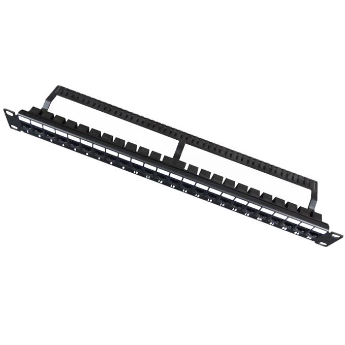 GlobalTone Patch Panel vide pour connecteurs keystone 24 ports noir 19" 1U avec Rail Arrière - Simple Boutique