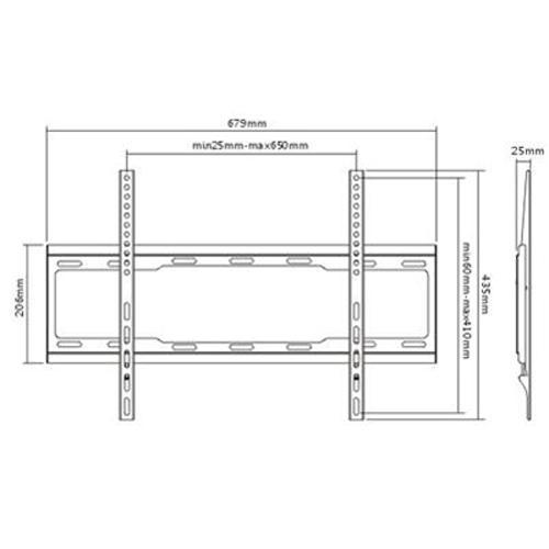 GlobalTone Support Mural Fixe ultra-mince LCD LED PLASMA 37-70" ECONO (BOITE OUVERTE) - Simple Boutique