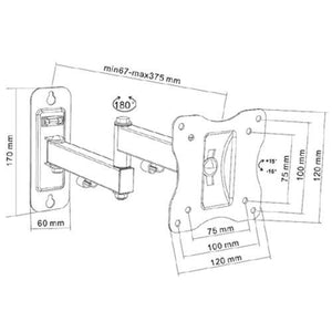 GlobalTone Support Mural Universel Bras Articulé LED LCD PLASMA 13" à 27" - Simple Boutique