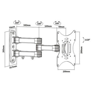 GlobalTone Support Mural Universel Bras Articulé LED LCD PLASMA 17" à 37" - Simple Boutique