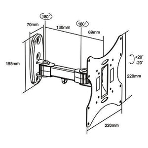 GlobalTone Support Mural Universel Bras Articulé LED LCD PLASMA 17" à 37" - Simple Boutique