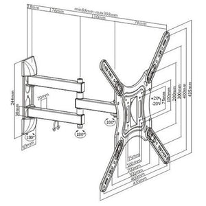 GlobalTone Support Mural Universel Bras Articulé LED LCD PLASMA 23" à 47" BOITE OUVERTE - Simple Boutique