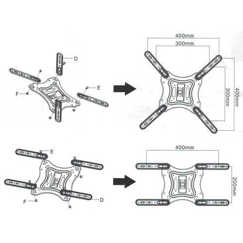 GlobalTone Support Mural Universel Bras Articulé LED LCD PLASMA 23" à 47" BOITE OUVERTE - Simple Boutique