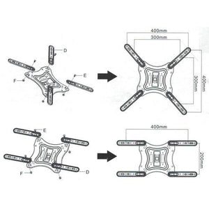 GlobalTone Support Mural Universel Bras Articulé LED LCD PLASMA 23" à 47" BOITE OUVERTE - Simple Boutique