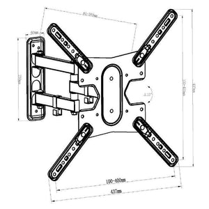 GlobalTone Support Mural Universel Bras Articulé LED LCD PLASMA 23" à 55" BOITE OUVERTE - Simple Boutique