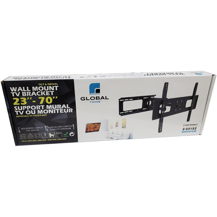 GlobalTone Support Mural Universel à 1 Bras Articulé LED LCD PLASMA 27'' à 70'' - Simple Boutique