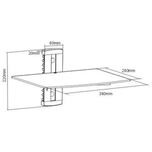 GlobalTone Support Mural pour composantes 1 tablette verre trempé noir LT - Simple Boutique
