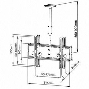GlobalTone Support Plafond pour 2 Écrans Inclinable et Rotatif HDTV LED LCD PLASMA 42" à 70" - Simple Boutique