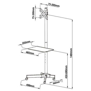 GlobalTone Support TV Portatif sur Roulettes LED PLASMA LCD 19" à 37" - Simple Boutique