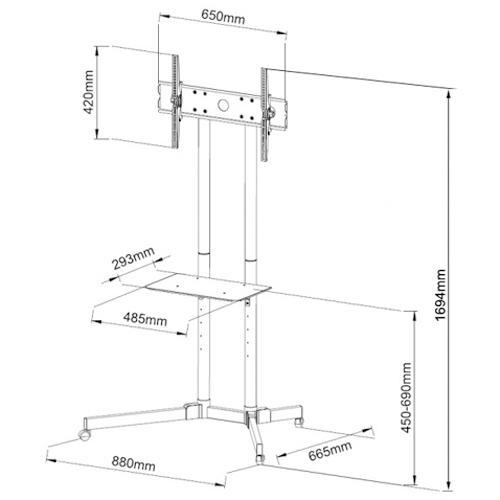 GlobalTone Support TV portatif sur roulettes LED PLASMA LCD 30" à 65" - Simple Boutique
