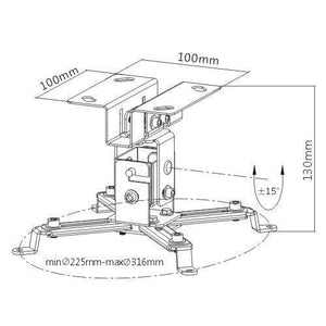 GlobalTone Support de Projecteur pour Plafond Pôle Courte 5.5" Max 22 Lbs Blanc - Simple Boutique