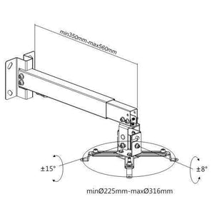 GlobalTone Support de Projecteur pour Plafond Pôle Longue 25.6" Max 22 Lbs Blanc - Simple Boutique