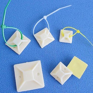 GlobalTone Support de câblage auto-adhésif Tie-Wraps 1" Naturel 100pk - Simple Boutique