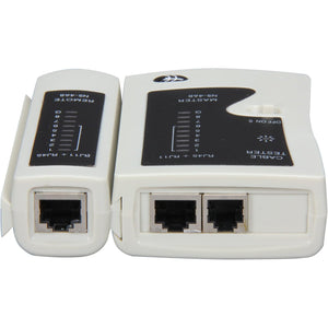 GlobalTone - Testeur de Câbles Réseaux, Vérifiez les câbles UTP, STP, Coaxiaux et Modulaires, Blanc - Simple Boutique