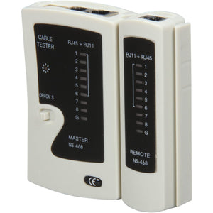 GlobalTone - Testeur de Câbles Réseaux, Vérifiez les câbles UTP, STP, Coaxiaux et Modulaires, Blanc - Simple Boutique