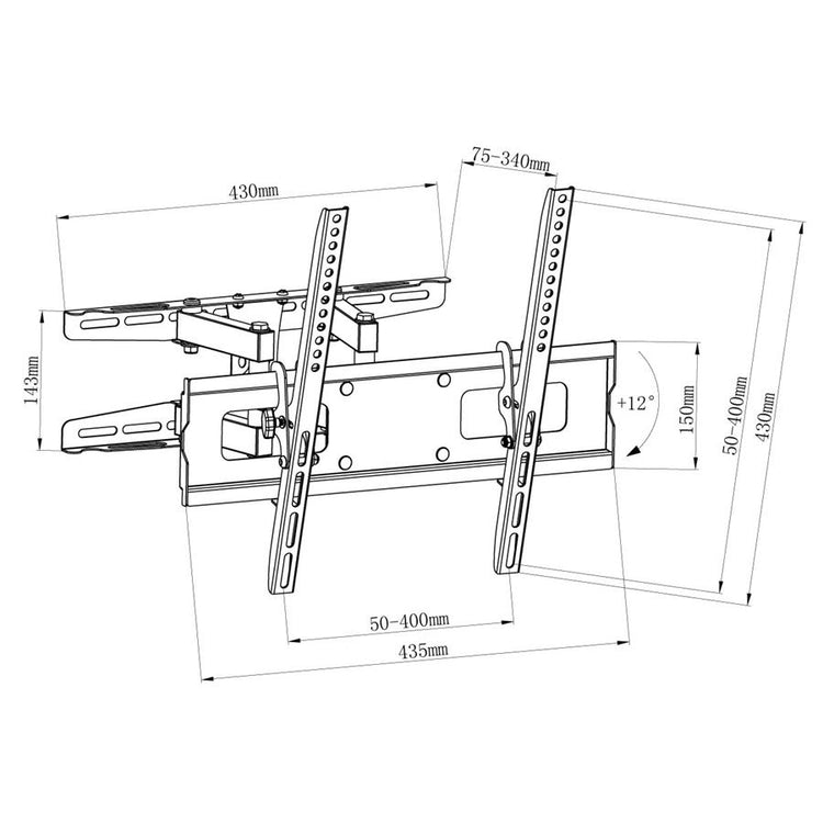 Globaltone Support Mural À 2 Bras Articulés TV LED LCD PLASMA 23" À 60" - Simple Boutique