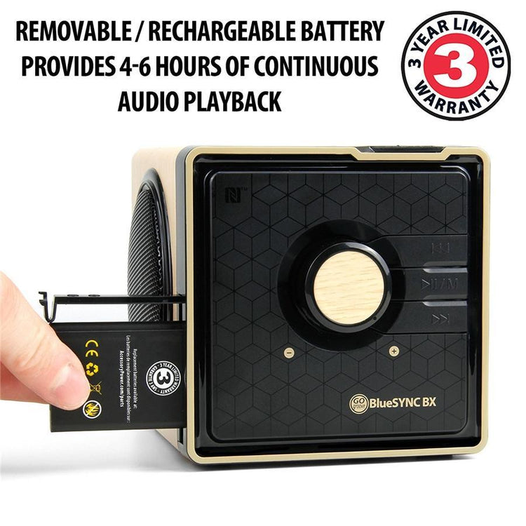 Gogroove Bluesync BX Haut-Parleur Bluetooth Portable et Rechargeable Bois GGBSBX0100BRUS - Simple Boutique