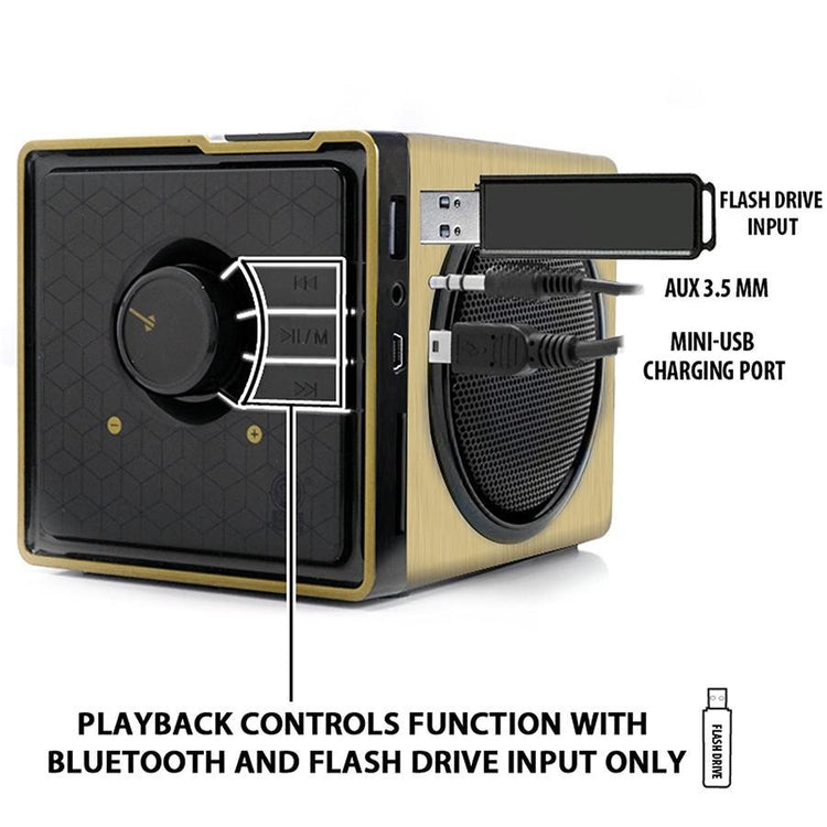 Gogroove Bluesync BX Haut-Parleur Bluetooth Portable et Rechargeable Bois GGBSBX0100BRUS - Simple Boutique