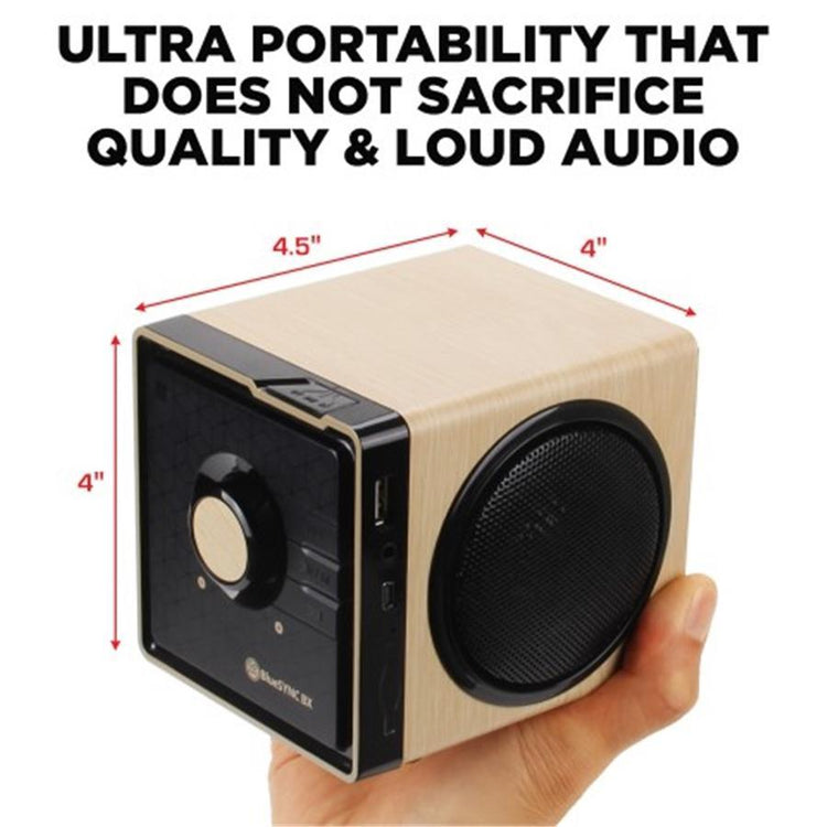 Gogroove Bluesync BX Haut-Parleur Bluetooth Portable et Rechargeable Bois GGBSBX0100BRUS - Simple Boutique