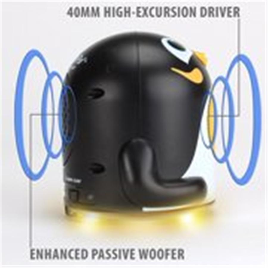 Gogroove Penguin Jr Lumière de Nuit DEL et Haut-Parleur Noir GGGPJR0100PEUS - Simple Boutique