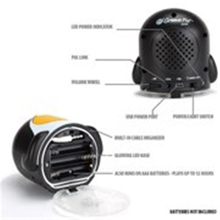 Gogroove Penguin Jr Lumière de Nuit DEL et Haut-Parleur Noir GGGPJR0100PEUS - Simple Boutique