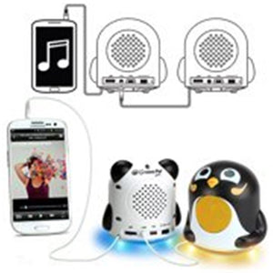 Gogroove Penguin Jr Lumière de Nuit DEL et Haut-Parleur Noir GGGPJR0100PEUS - Simple Boutique